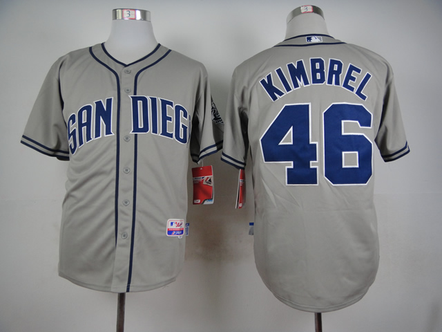 Men San Diego Padres 46 Kimbrel Grey MLB Jerseys